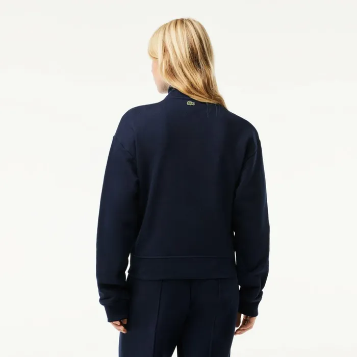 Sweaters and Sweatshirts Women Lacoste High Neck Zipped Fleece Jogger Sweatshirt Navy Blue 166