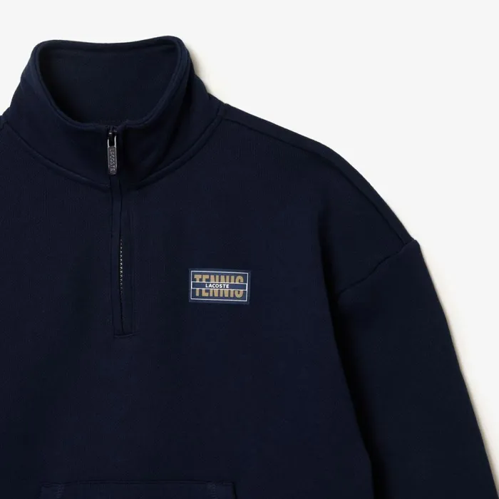 Sweaters and Sweatshirts Women Lacoste High Neck Zipped Fleece Jogger Sweatshirt Navy Blue 166