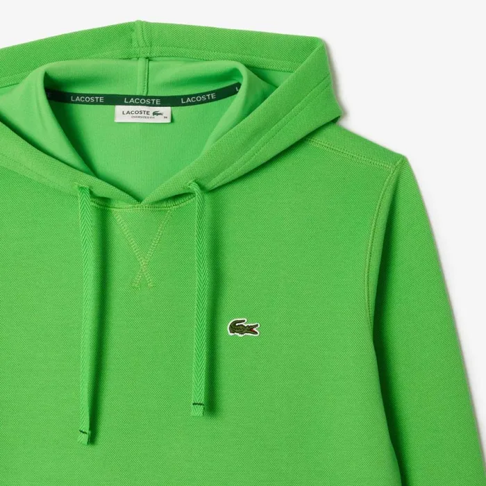 Sweaters and Sweatshirts Women Lacoste Women039s Relaxed Fit Double Face Piqu Hoodie Sorrel Green Ixu