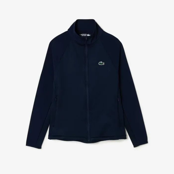 Sweaters and Sweatshirts Women Lacoste Women039s Slim Fit Golf Fleece Layering Jacket Navy Blue 423