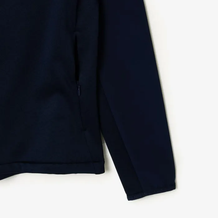 Sweaters and Sweatshirts Women Lacoste Women039s Slim Fit Golf Fleece Layering Jacket Navy Blue 423