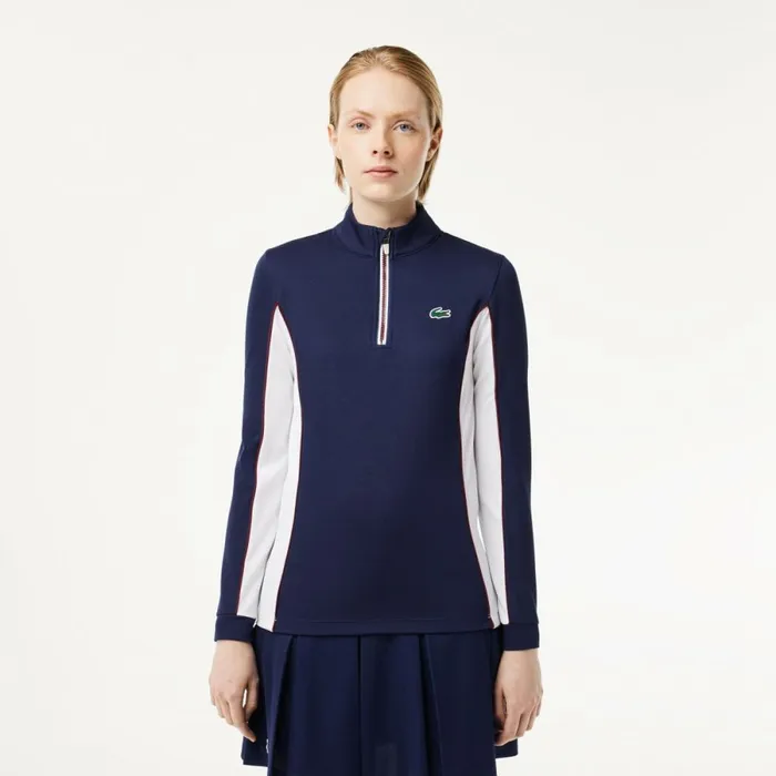 Sweaters and Sweatshirts Women Lacoste Women039s Slim Fit QuarterZip Sweatshirt Navy Blue White H6b Sweaters and Sweatshirts Women Lacoste Women039s Slim Fit QuarterZip Sweatshirt Navy Blue White H6b