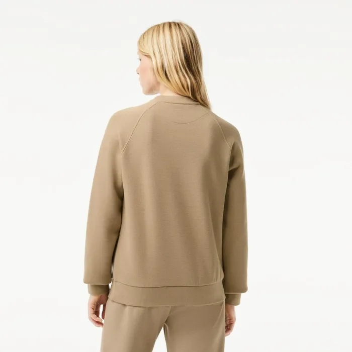 Sweaters and Sweatshirts Women Lacoste Womens Crew Neck Piqu Sweatshirt Beige Cb8