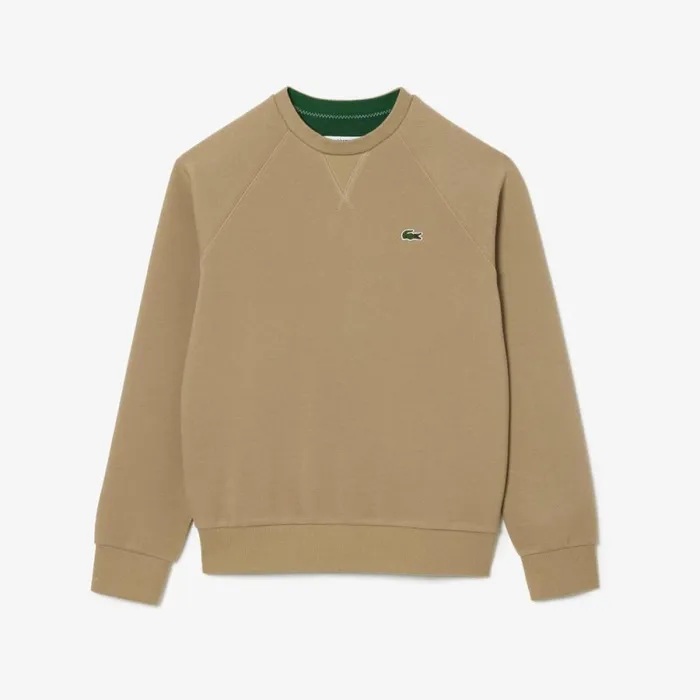 Sweaters and Sweatshirts Women Lacoste Womens Crew Neck Piqu Sweatshirt Beige Cb8