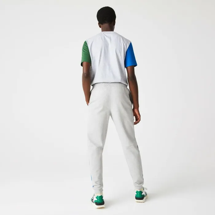 Sweatpants and Trousers Men Lacoste Men039s Colorblock Cotton Fleece Sweatpants Grey Chine Blue Green Hkb