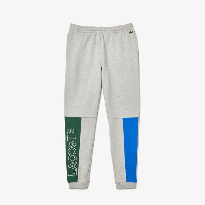 Sweatpants and Trousers Men Lacoste Men039s Colorblock Cotton Fleece Sweatpants Grey Chine Blue Green Hkb