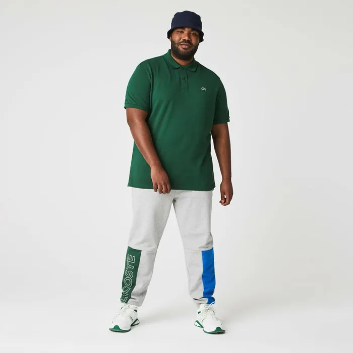 Sweatpants and Trousers Men Lacoste Men039s Colorblock Cotton Fleece Sweatpants Grey Chine Blue Green Hkb