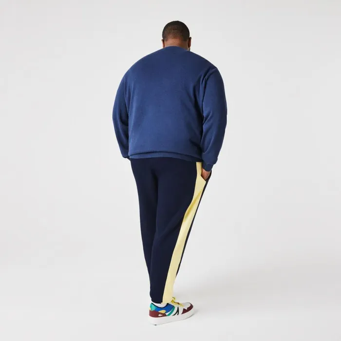 Sweatpants and Trousers Men Lacoste Men039s Contrast Bands Sweatpants Navy Blue Yellow 144