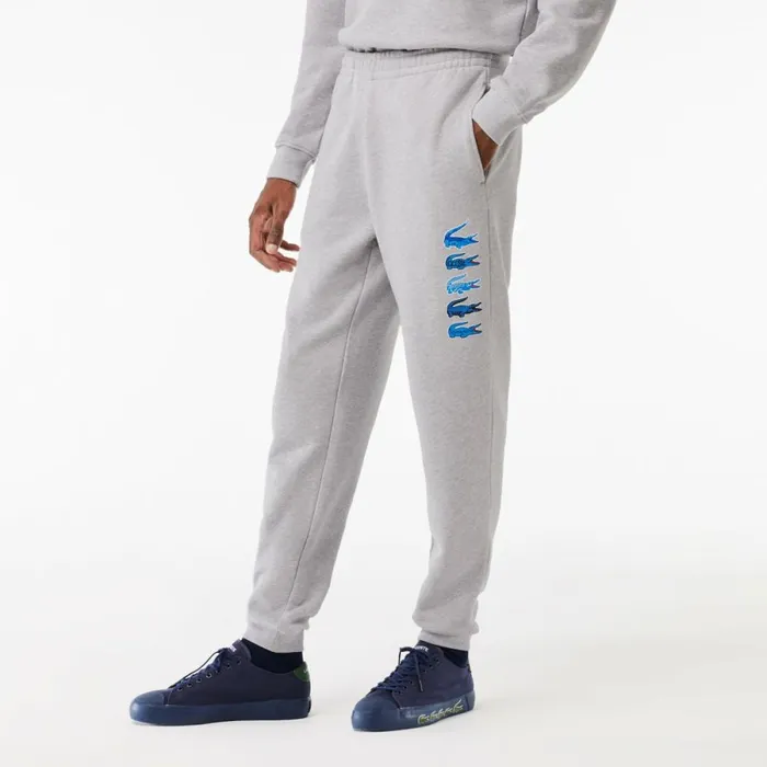 Sweatpants and Trousers Men Lacoste Men039s Iconic Print Joggers Grey Chine Cca