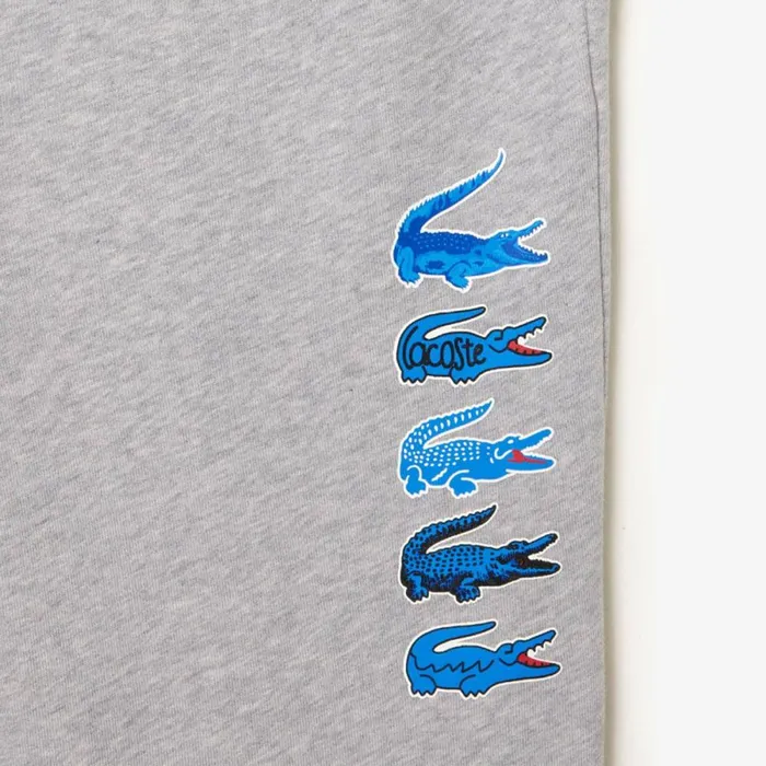 Sweatpants and Trousers Men Lacoste Men039s Iconic Print Joggers Grey Chine Cca