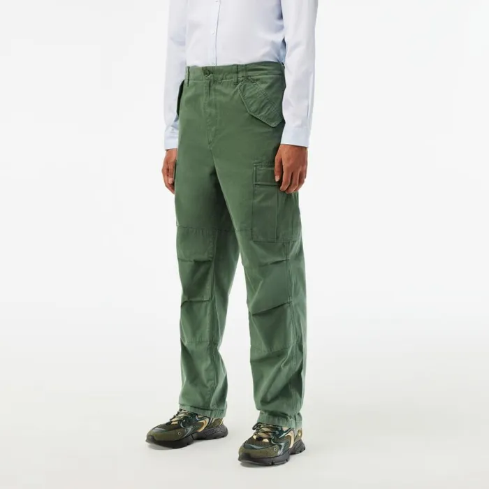 Sweatpants and Trousers Men Lacoste Men039s Straight Fit Cotton Cargo Pants Dark Green Smi
