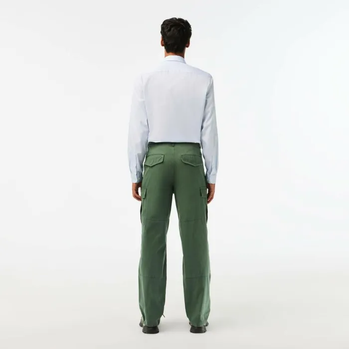 Sweatpants and Trousers Men Lacoste Men039s Straight Fit Cotton Cargo Pants Dark Green Smi