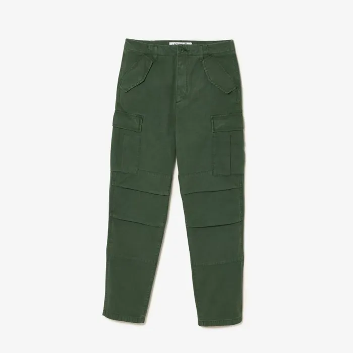 Sweatpants and Trousers Men Lacoste Men039s Straight Fit Cotton Cargo Pants Dark Green Smi