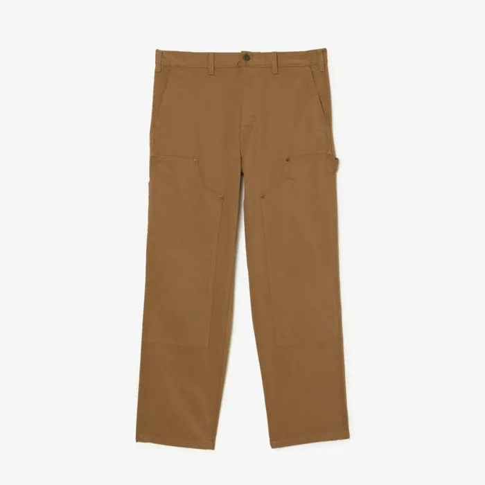 Sweatpants and Trousers Men Lacoste Men039s Straight Fit Cotton Twill Cargo Pants Brown Six
