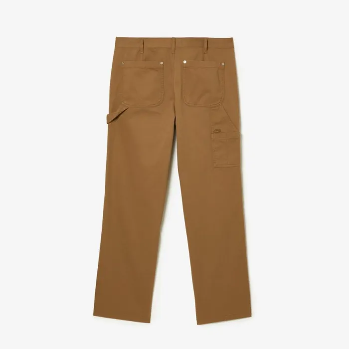 Sweatpants and Trousers Men Lacoste Men039s Straight Fit Cotton Twill Cargo Pants Brown Six