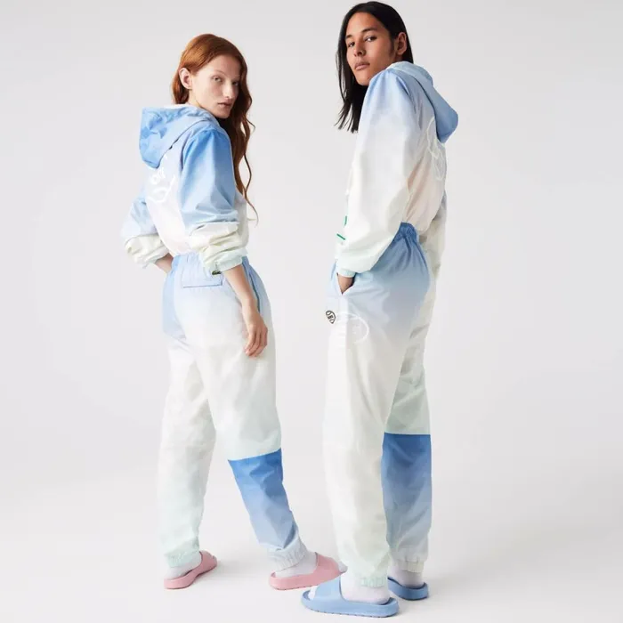 Sweatpants and Trousers MenWomen Lacoste Unisex LIVE Gradated Print Joggers Blue White Turquoise 3ux