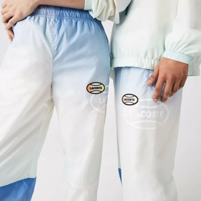 Sweatpants and Trousers MenWomen Lacoste Unisex LIVE Gradated Print Joggers Blue White Turquoise 3ux