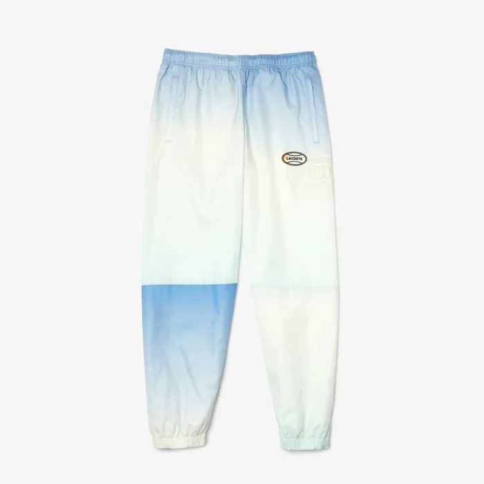 Sweatpants and Trousers MenWomen Lacoste Unisex LIVE Gradated Print Joggers Blue White Turquoise 3ux