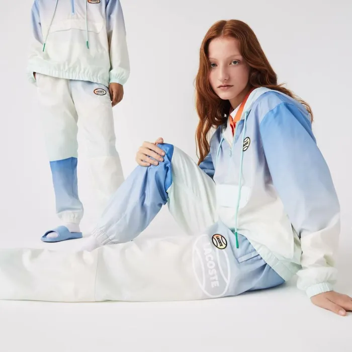 Sweatpants and Trousers MenWomen Lacoste Unisex LIVE Gradated Print Joggers Blue White Turquoise 3ux