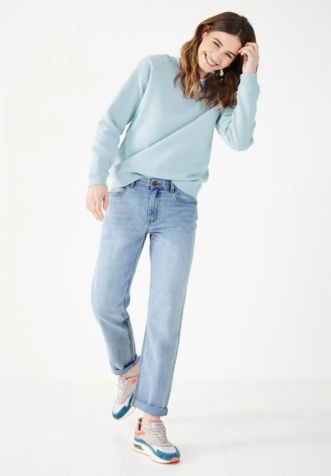 Sweatshirts and Hoodies Women Hush Biker Detail Sweatshirt Soft Blue