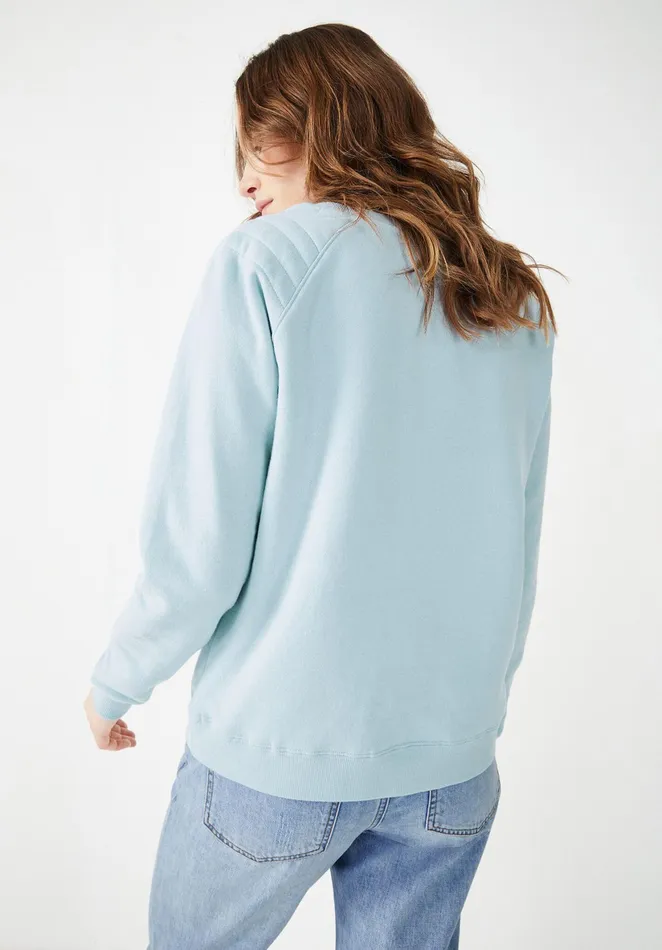 Sweatshirts and Hoodies Women Hush Biker Detail Sweatshirt Soft Blue