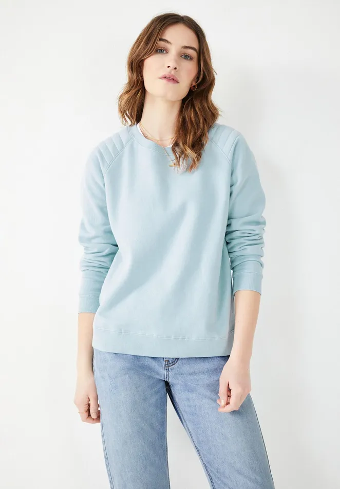 Sweatshirts and Hoodies Women Hush Biker Detail Sweatshirt Soft Blue