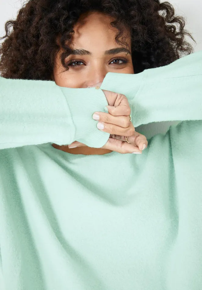 Sweatshirts and Hoodies Women Hush Mia Reversed Oversized Sweatshirt Duck Egg Green
