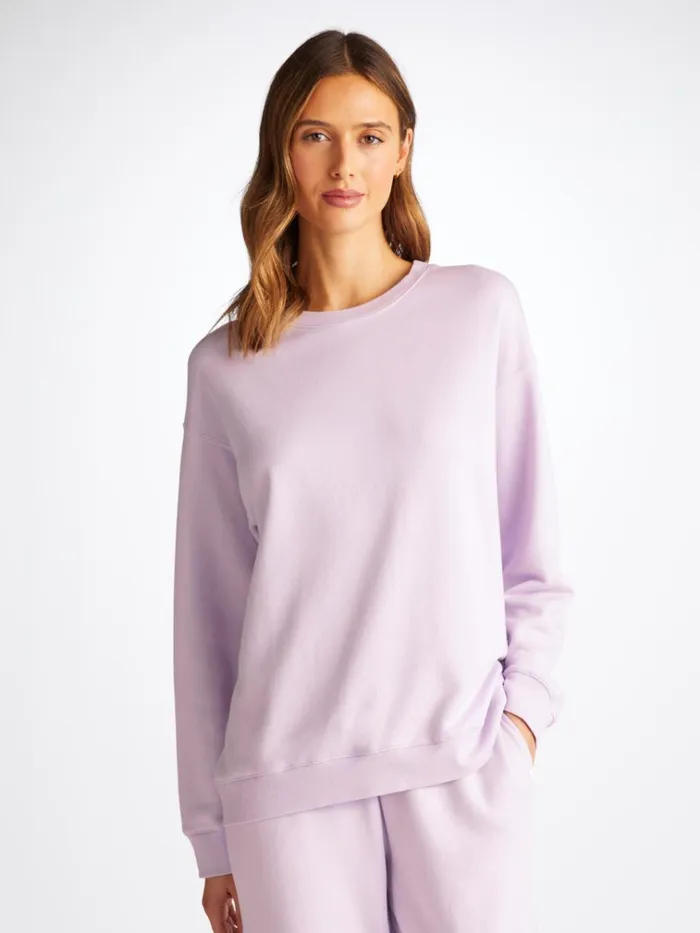 Sweatshirts Women Derek Rose Sweatshirt Quinn Cotton Modal Lilac