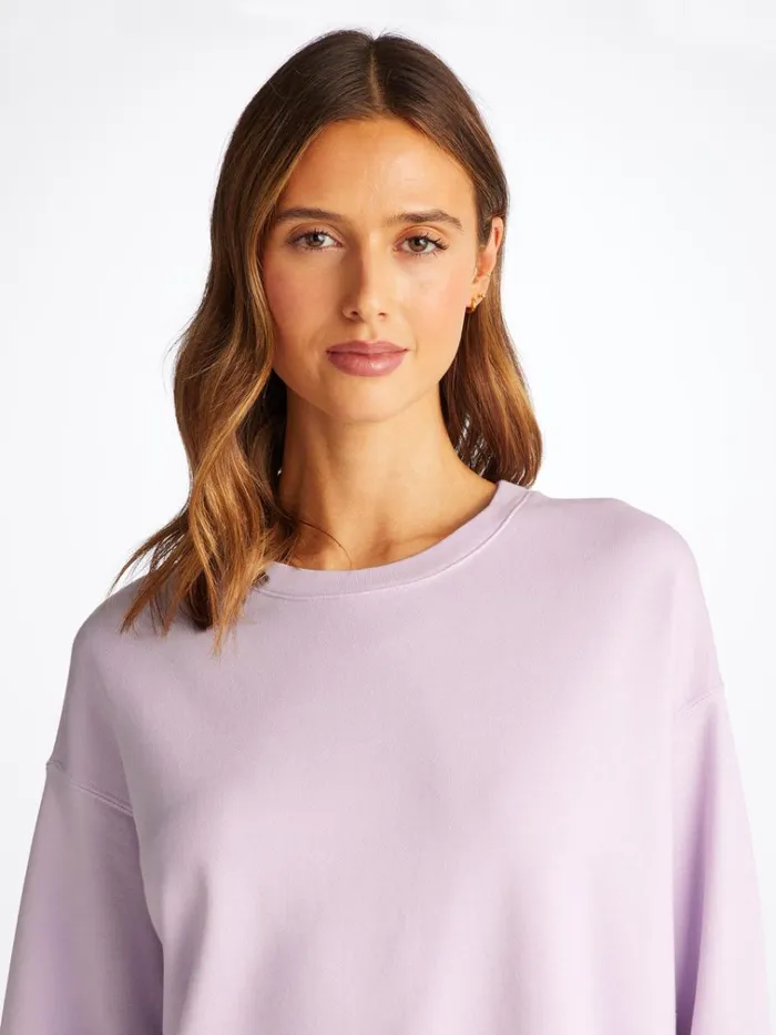 Sweatshirts Women Derek Rose Sweatshirt Quinn Cotton Modal Lilac