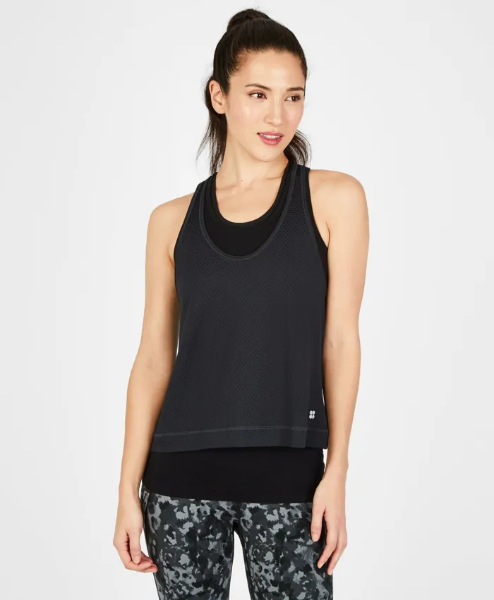 Sweaty Betty Double Time Seamless Gym Vest Black Women Vest Tops