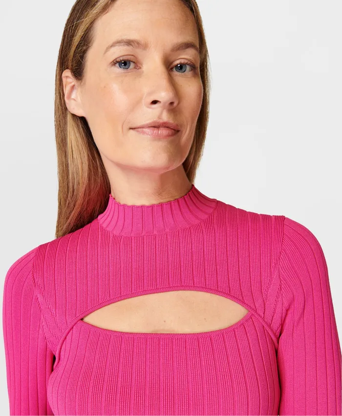 Sweaty Betty Knitwear Women Cutaway Knitted Top Punk Pink