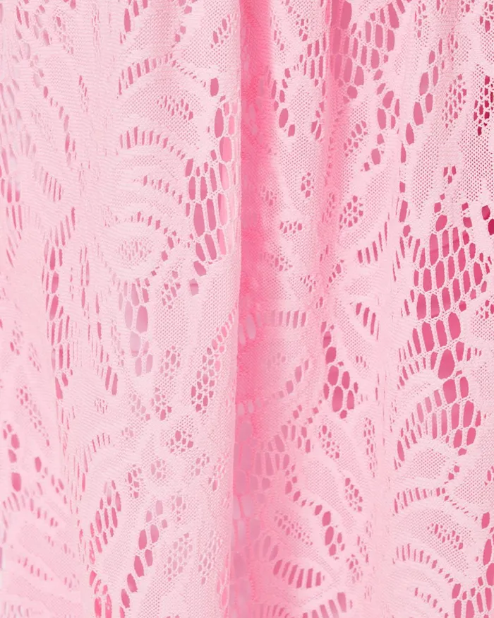 Swim Women Lilly Pulitzer Atley Ruffle CoverUp Peony Pink Paradise Found Lace