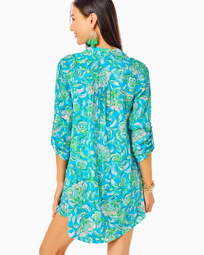 Swim Women Lilly Pulitzer Delphie OnePiece Swimsuit Cumulus Blue Seersucker Stripe Swim Women Lilly Pulitzer Delphie OnePiece Swimsuit Cumulus Blue Seersucker Stripe