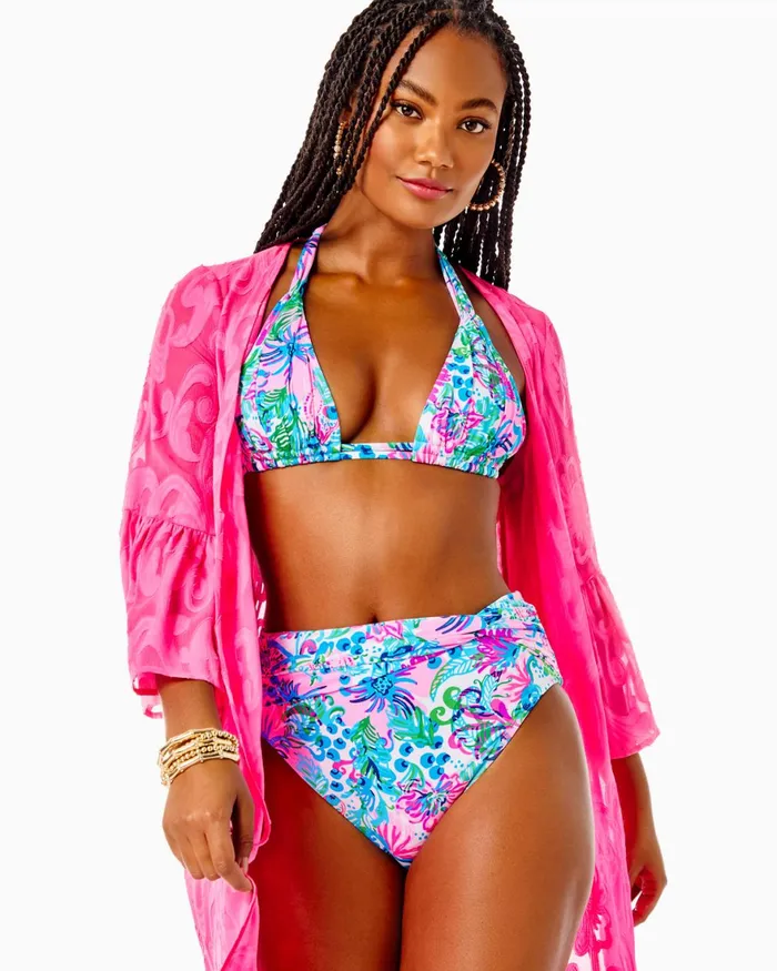 Swim Women Lilly Pulitzer Isle Lattice OnePiece Swimsuit Mandevilla Baby Paradise Petals
