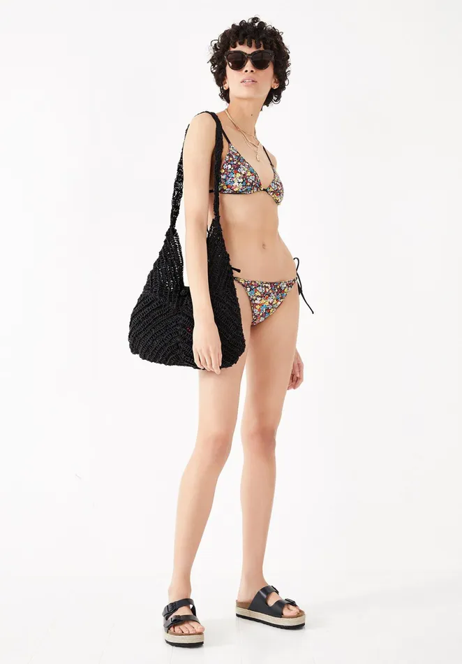 Swimwear Women Hush Triangle Bikini Top Dark Graphic Floralblack
