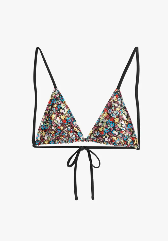 Swimwear Women Hush Triangle Bikini Top Dark Graphic Floralblack
