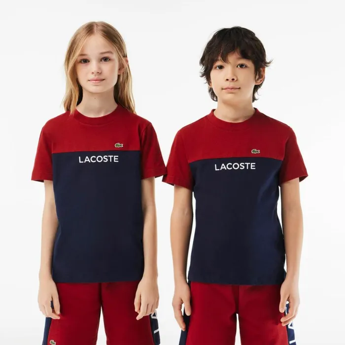 TShirts and Tops Kids Lacoste Kids Colorblock Organic Cotton Jersey TShirt Bordeaux Navy Blue Iqf TShirts and Tops Kids Lacoste Kids Colorblock Organic Cotton Jersey TShirt Bordeaux Navy Blue Iqf