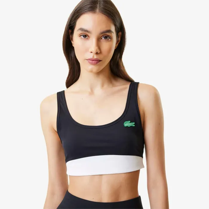 TShirts and Tops Women Lacoste Women039s Lacoste X Bandier All Motion Colorblock Sports Bra Black 031