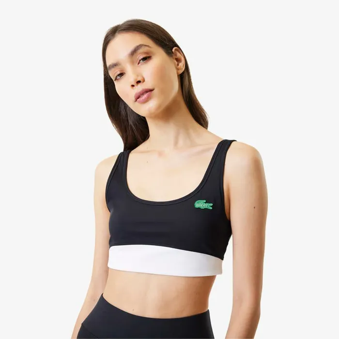 TShirts and Tops Women Lacoste Women039s Lacoste X Bandier All Motion Colorblock Sports Bra Black 031