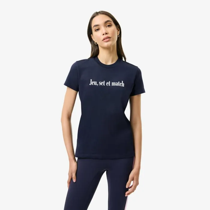 TShirts and Tops Women Lacoste Women039s Lacoste X Bandier Jersey TShirt Navy Blue White El5 TShirts and Tops Women Lacoste Women039s Lacoste X Bandier Jersey TShirt Navy Blue White El5