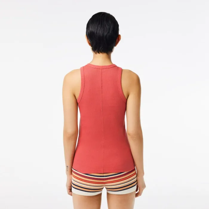 TShirts and Tops Women Lacoste Womens Slim Fit Organic Cotton Tank Pink Zv9