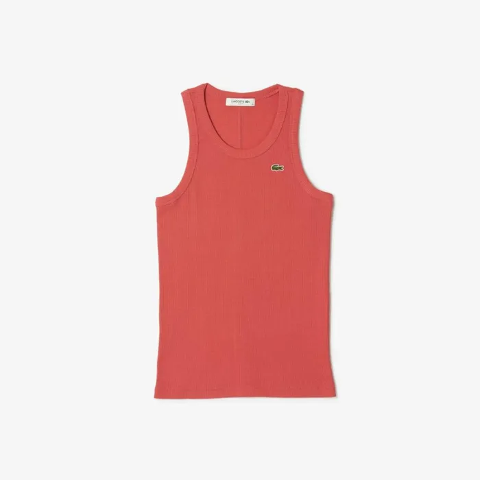 TShirts and Tops Women Lacoste Womens Slim Fit Organic Cotton Tank Pink Zv9