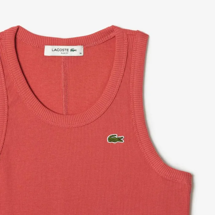 TShirts and Tops Women Lacoste Womens Slim Fit Organic Cotton Tank Pink Zv9