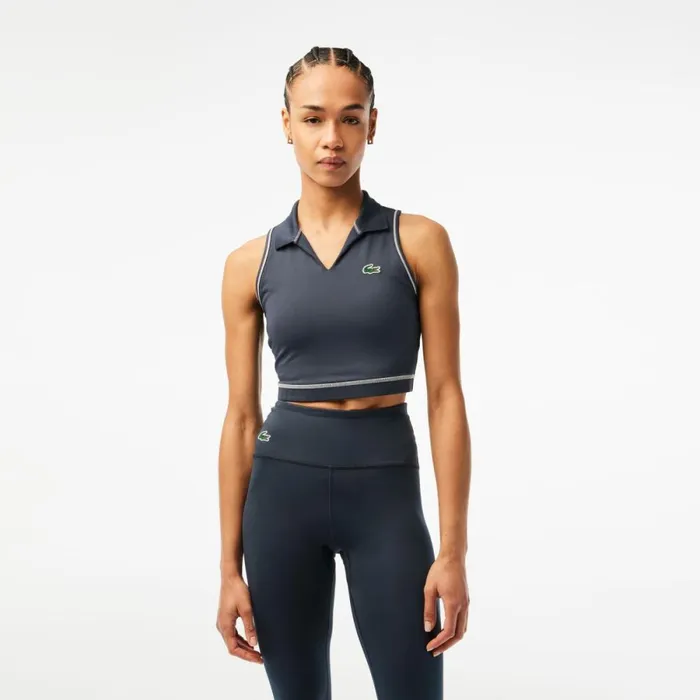 TShirts and Tops Women Lacoste Womens SPORT Polo Style Sports Bra Blue Kxe