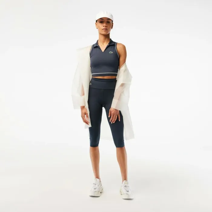 TShirts and Tops Women Lacoste Womens SPORT Polo Style Sports Bra Blue Kxe