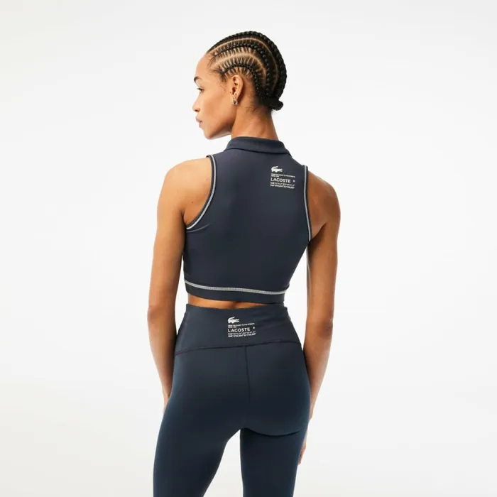 TShirts and Tops Women Lacoste Womens SPORT Polo Style Sports Bra Blue Kxe