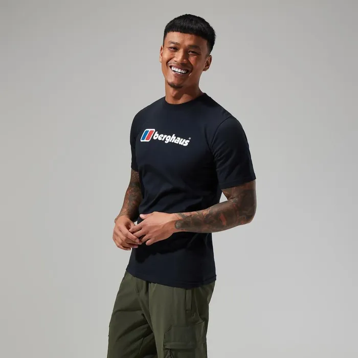 TShirts Men Berghaus Organic Big Classic Logo Tee Black
