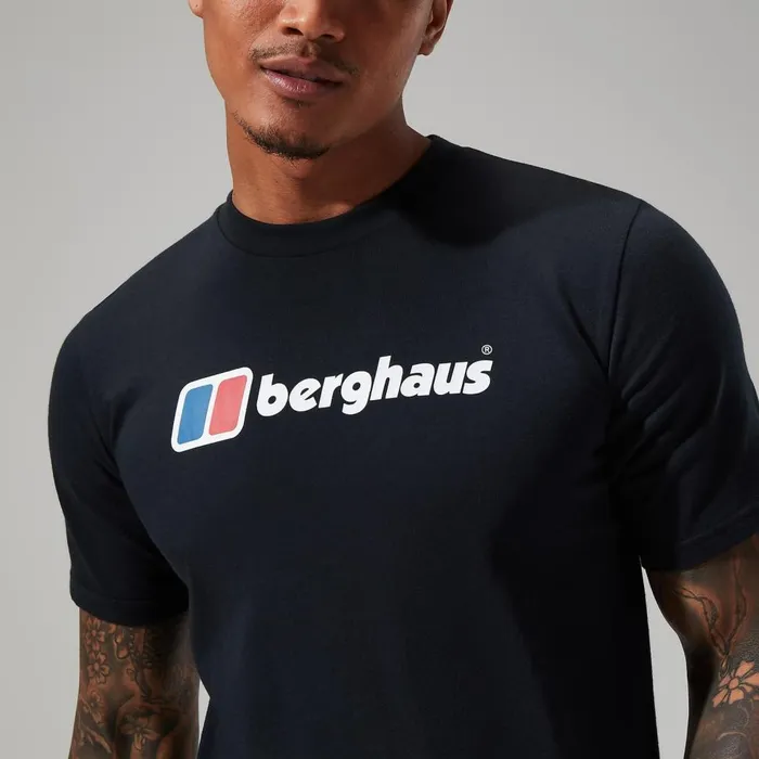 TShirts Men Berghaus Organic Big Classic Logo Tee Black