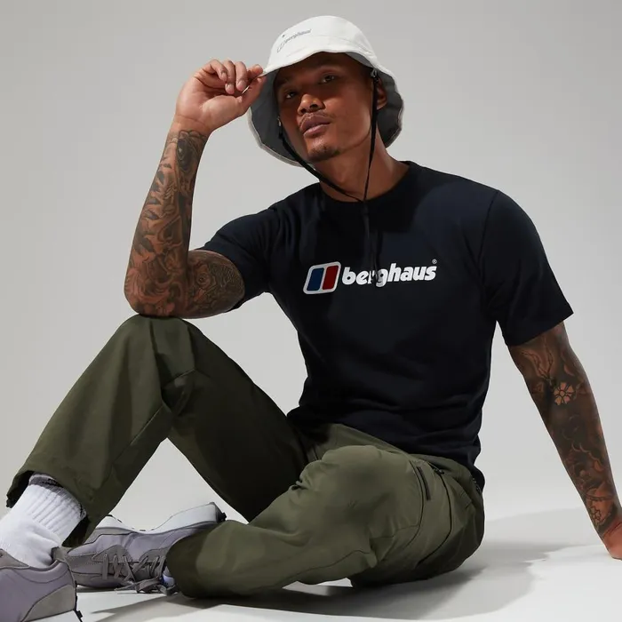 TShirts Men Berghaus Organic Big Classic Logo Tee Black