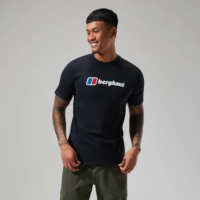 TShirts Men Berghaus Organic Big Classic Logo Tee Black